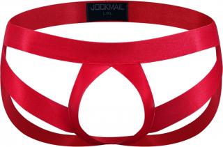 Jocksy bez váčku JOCKMAIL OPEN STRAPS-METAL Barva: Červená, Velikost: L-XL