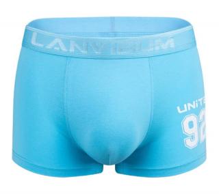 LANVIBUM YEARBOOK UNITE 92 bavlněné boxerky klasického střihu Barva: Světle modrá, Velikost: M-L