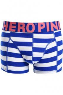 PINK HEROES INNISFREE BOXER bavlněné pruhované boxerky Barva: Modrá, Velikost: M
