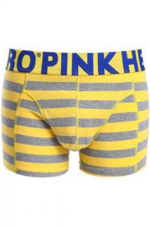 PINK HEROES INNISFREE BOXER bavlněné pruhované boxerky Barva: Žlutá, Velikost: M