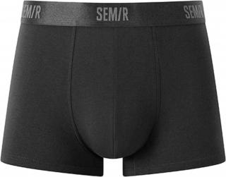 SEM/R CLASSIC COTTON BOXER bavlněné boxerky, metalický pas Barva: Tmavě šedá, Velikost: XL