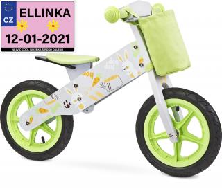 Dětské odrážedlo Zap značky Toyz, dřevěné, barva šedá, s osobní SPZ Text na SPZ: Budoucí cyklistická star, Barva SPZ: růžová