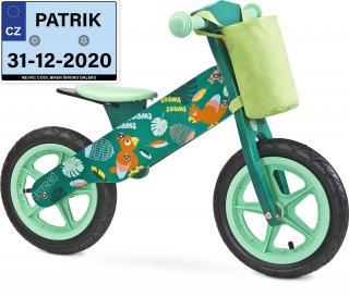 Dětské odrážedlo Zap značky Toyz, dřevěné, barva zelená, s osobní SPZ Text na SPZ: -, Barva SPZ: modrá