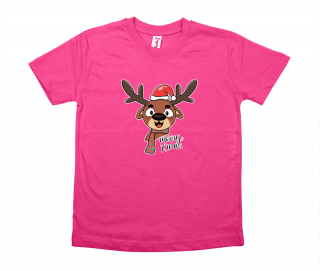 Dětské tričko Ellie Bee, motiv  Merry X'mas  Barva: Purpurová, Velikost: 12 let (158cm), Rukáv: krátký