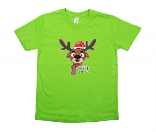 Dětské tričko Ellie Bee, motiv  Merry X'mas  Barva: Zelená, Velikost: 12 let (158cm), Rukáv: krátký