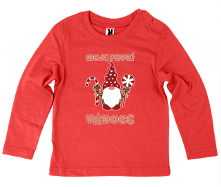 Dětské tričko Ellie Bee, motiv  Moje první Vánoce  Barva: Červená, Velikost: 12 měsíců, Rukáv: dlouhý