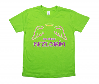 Dětské tričko Ellie Bee, motiv  Od zítra nezlobím  Barva: Zelená, Velikost: 12 let (158cm), Rukáv: krátký