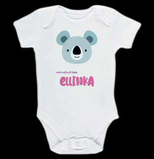 Kojenecké body Ellie Bee, krátký nebo dlouhý rukáv, barva bílá, motiv  Malá roztomilá koala Ellinka  se jménem dítěte Velikost: 0 - 3 měsíce (56 -…