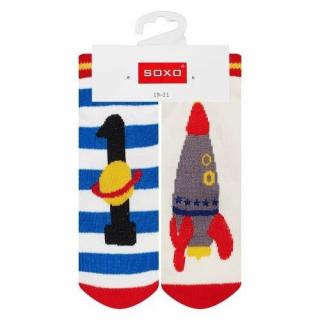 Narozeninové ponožky SOXO, modré, motiv 1 rok Velikost: EU 19 - 21