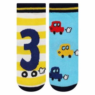 Narozeninové ponožky SOXO, modré, motiv 3 roky Velikost: EU 19 - 21