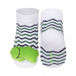 Ponožky s chrastítkem  SOXO, motiv žába Velikost: 0 - 6 měsíců