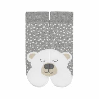 Ponožky SOXO, šedé, motiv medvídek Velikost: EU 23 - 25