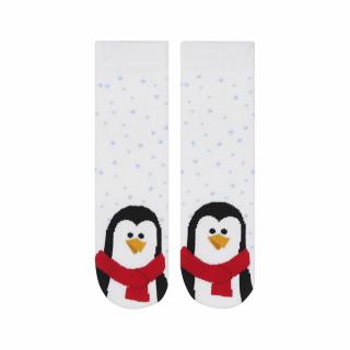 Termo ponožky SOXO,  vánoční,motiv tučňák Velikost: EU 19 - 21