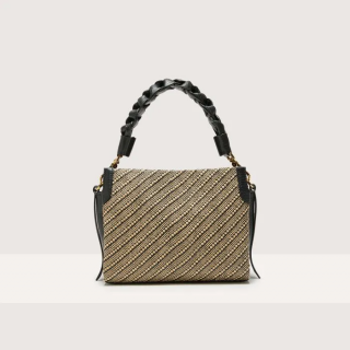BOHEME BICOLOR STRAW KABELKA COCCINELLE MULTI NOIR/NOIR SS25