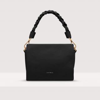 BOHEME GRANA DOUBLE SMALL KOŽENÁ KABELKA COCCINELLE NOIR/BRULE AW23