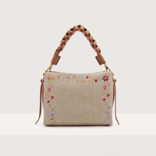 BOHEME LENCOS EMBROIDERY SMALL KABELKA COCCINELLE MULTICOLOR/CUIR SS25