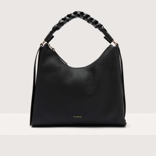 BOHEME MEDIUM GRANA DOUBLE KOŽENÁ KABELKA COCCINELLE NOIR/CUIR SS25