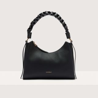 BOHEME SMALL GRANA DOUBLE KOŽENÁ KABELKA COCCINELLE NOIR/CUIR SS25