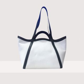COCCINELLE AMALIA LARGE BICOLOR KOŽENÁ KABELKA BLANCO/NOIR SS25