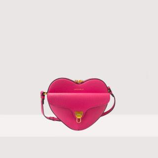 COCCINELLE BEAT SOFT HEART KOŽENÁ KABELKA NEW FUCSIA SS25
