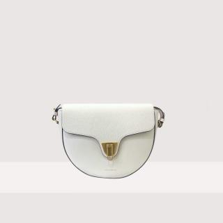 COCCINELLE BEAT SOFT SADDLE MEDIUM KOŽENÁ KABELKA BLANCO SS25