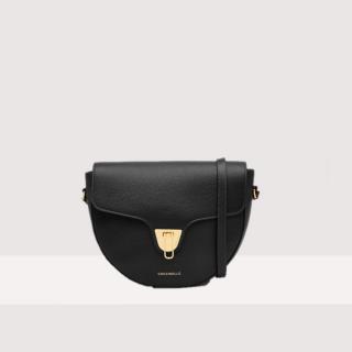 COCCINELLE BEAT SOFT SADDLE MEDIUM KOŽENÁ KABELKA NOIR SS25