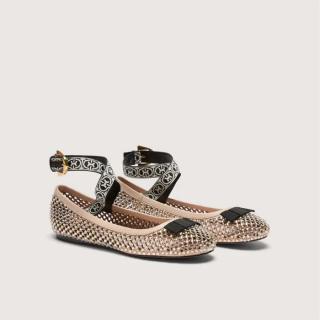 COCCINELLE BEATRIZ STR.GOL BALERÍNY GOLDEN/NOIR-ECR SS25 vel.39