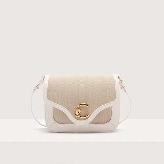 COCCINELLE C-ME CANVAS SMALL KABELKA NATURAL/BLANCO SS25