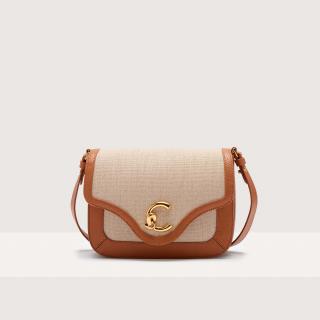 COCCINELLE C-ME CANVAS SMALL KABELKA NATURAL/CUIR SS25