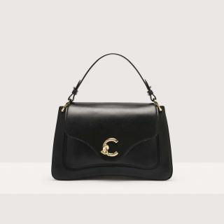 COCCINELLE C-ME MEDIUM CALF COCKER KOŽENÁ KABELKA SMOOTH LEATHER NOIR SS25