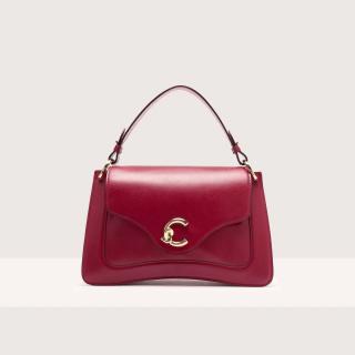COCCINELLE C-ME MEDIUM CALF COCKER KOŽENÁ KABELKA SMOOTH LEATHER SANGRIA SS25