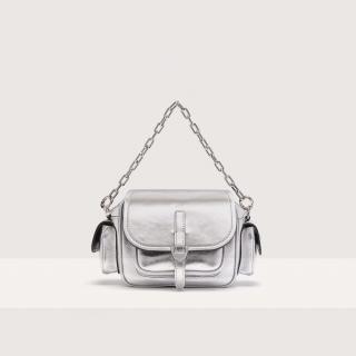 COCCINELLE CAMPUS SMO.MET. MINI KOŽENÁ KABELKA SILVER SS25
