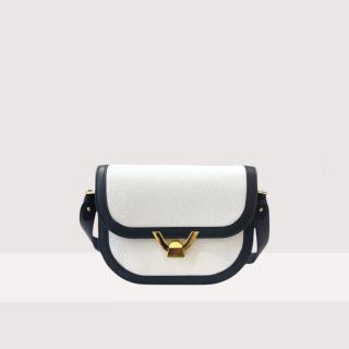 COCCINELLE DEW BICOLOR SMALL KOŽENÁ KABELKA BLANCO/NOIR SS25