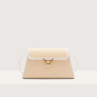 COCCINELLE DEW BICOLOR STRAW MEDIUM KABELKA MULTICOLOR BLANCO/BLAN SS25