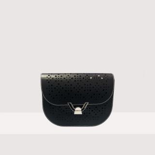 COCCINELLE DEW COW.PERFORE KOŽENÁ KABELKA NOIR SS25