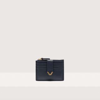 COCCINELLE DEW KOŽENÉ POUZDRO NA KARTY MIDNIGHT BLUE SS25