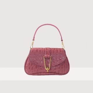 COCCINELLE HIMMA CAIMAN SMALL KOŽENÁ KABELKA PULP PINK AW23