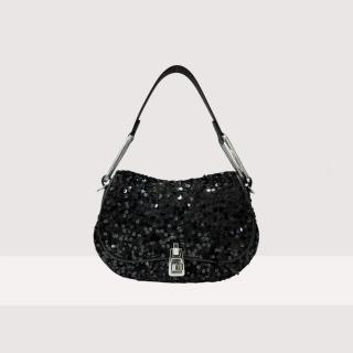COCCINELLE MAGIE PAILLETT. KABELKA NOIR/NOIR SS25