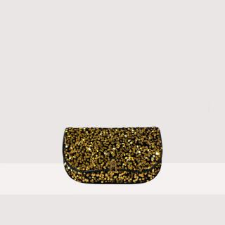 COCCINELLE MAGIE PAILLETT. MINI BAG GOLDEN/NOIR SS25