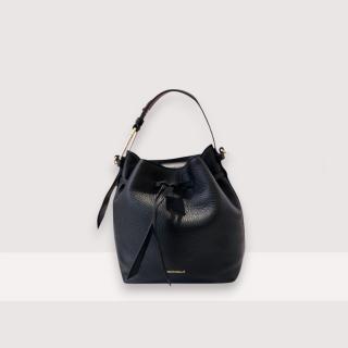 COCCINELLE MALORY BUCKET BAG KOŽENÁ KABELKA NOIR SS25