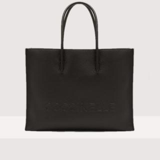 COCCINELLE MYRTHA LARGE MAXI LOGO KOŽENÁ KABELKA NOIR SS25