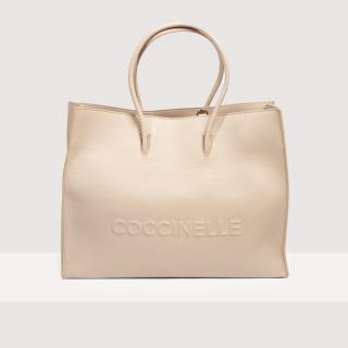 COCCINELLE MYRTHA LARGE MAXI LOGO KOŽENÁ KABELKA ROSETTE SS25