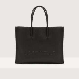 COCCINELLE MYRTHA MEDIUM MAXI LOGO KOŽENÁ KABELKA NOIR SS25