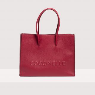 COCCINELLE MYRTHA MEDIUM MAXI LOGO KOŽENÁ KABELKA SANGRIA SS25