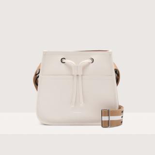 COCCINELLE RAQUEL BUCKET BAG KOŽENÁ KABELKA BLANCO/SKIN SS25