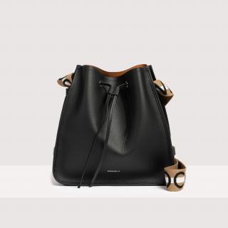 COCCINELLE RAQUEL MEDIUM BUCKET BAG KOŽENÁ KABELKA NOIR/CUIR SS25