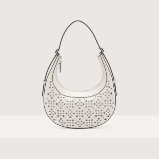 COCCINELLE WHISPER COWHIDE PERFOREE KOŽENÁ MINI BAG BLANCO SS25
