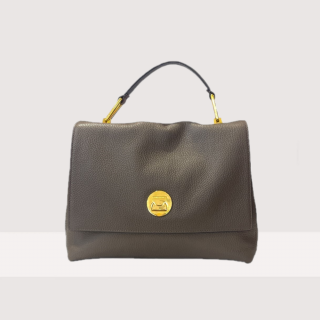 LIYA MEDIUM KOŽENÁ KABELKA COCCINELLE COFFEE/KALE GREEN AW23