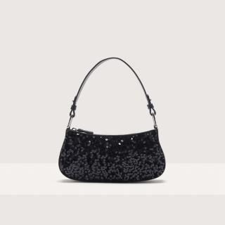 MERVEILLE PAILLETTES MINI BAG COCCINELLE NOIR/NOIR SS25