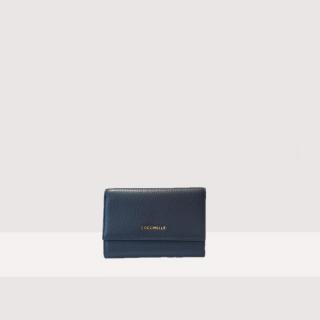 METALLIC SOFT KOŽENÁ PENĚŽENKA COCCINELLE MIDNIGHT BLUE  SS25